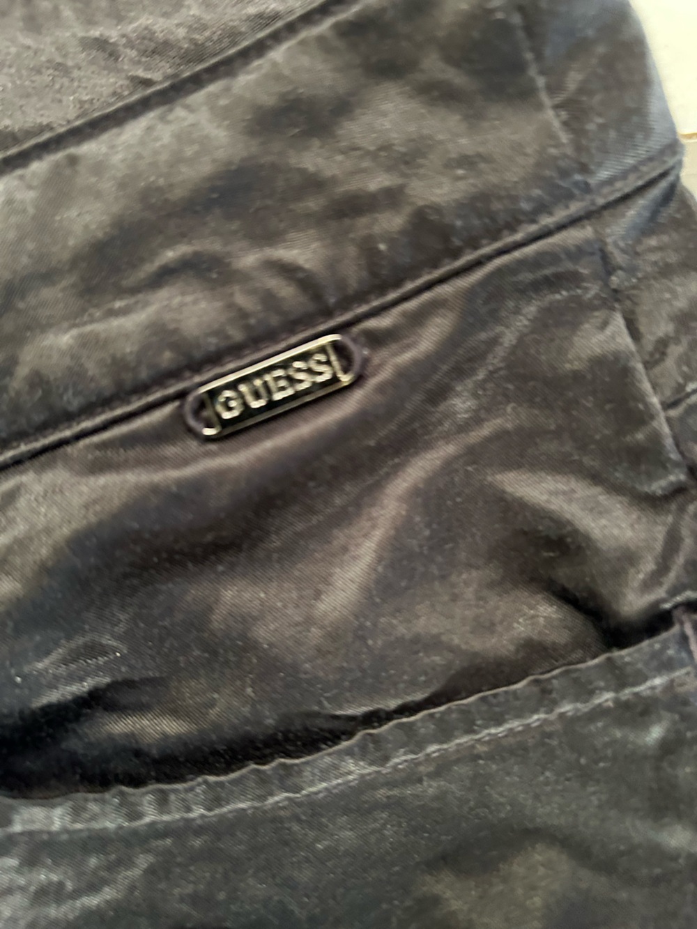 Guess Satin Like  Black Cargo Flare Pants NWOT Rare Vintage 90”s - Picture 9 of 13
